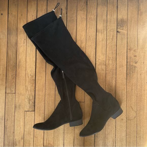 NWOT DKNY Black Over the Knee Tall Suede Boots 8.5 - Picture 6 of 10